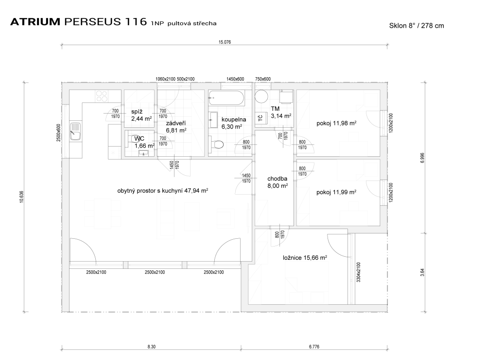 Půdorys přízemí Perseus 116
