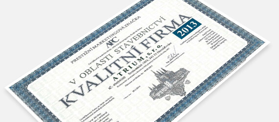 Certifikace KVALITNÍ FIRMA - OVĚŘENO ZÁKAZNÍKY