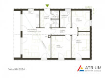 Půdorys Vela 96 s otevřeným krovem