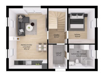 Podkrovní dřevostavba Vario Profi 119