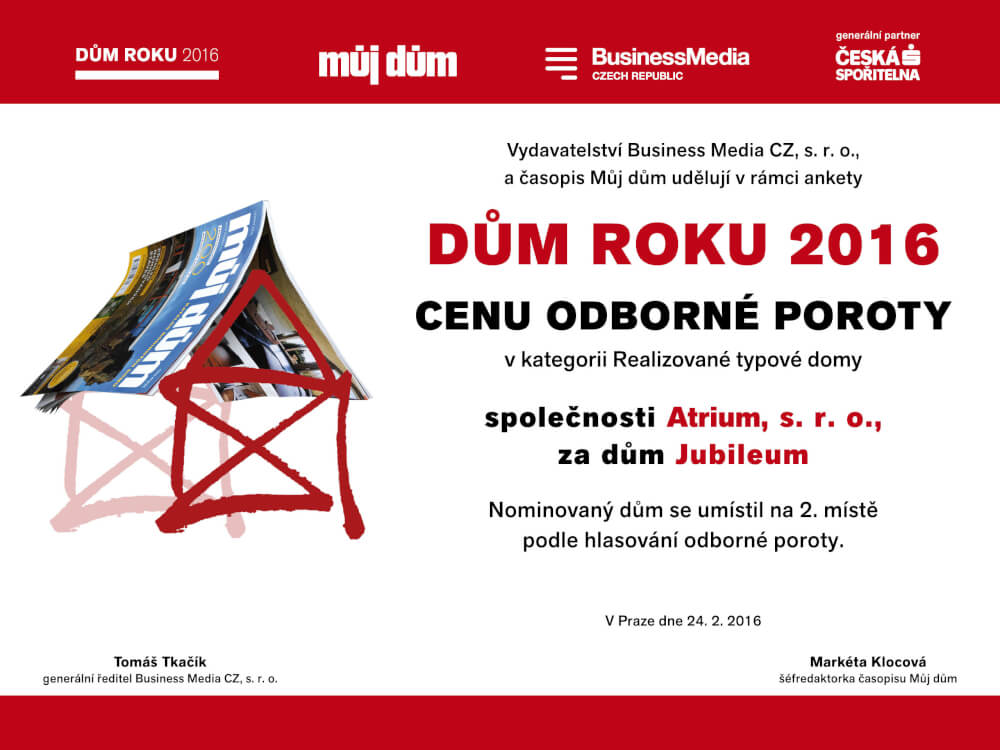 Dům roku 2016 - cena odborné poroty